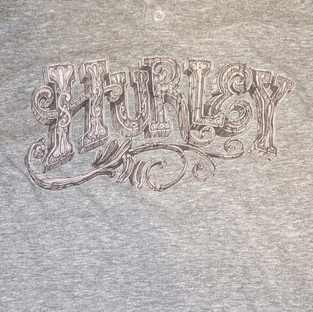 Hurley Graphic Henley Long Sleeve Tee in Gray - Picture 5 of 9